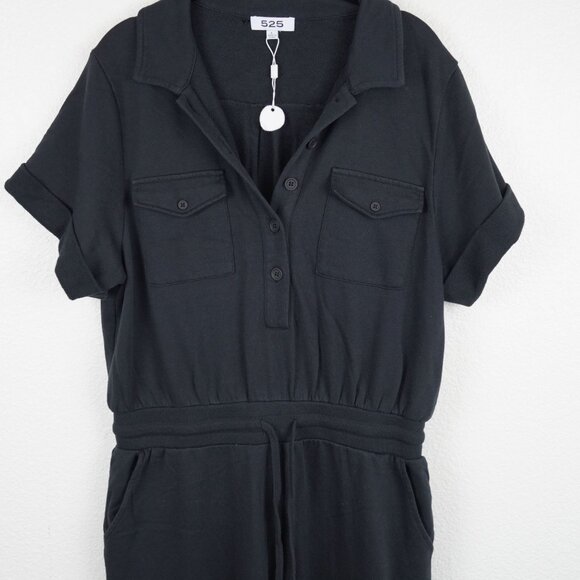 525 America Black Size M Distressed Wash Utility Jumpsuit Revolve - Picture 4 of 15
